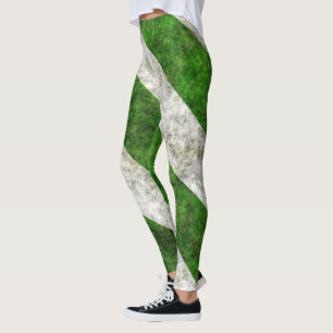 Leggings Rayas De Grunge Blancas Y Verdes