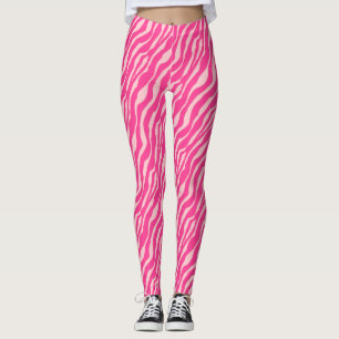 Leggings Rayas de la cebra - fucsias y rosas claras