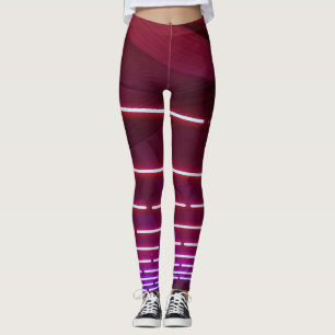 Leggings rayas de la iluminación de Burdeos