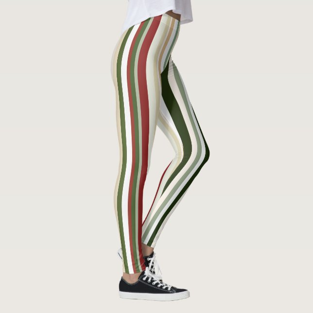 Leggings Rayas de oliva, verde y roja (Derecha)