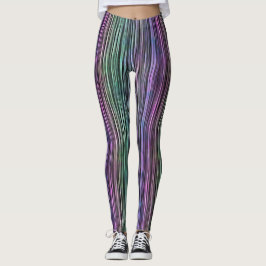 Leggings rayas de pincel de arcoiris oscuro: