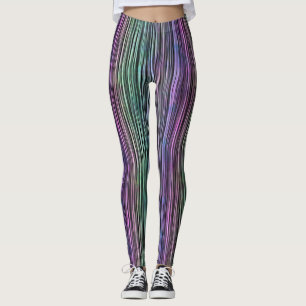 Leggings rayas de pincel de arcoiris oscuro: