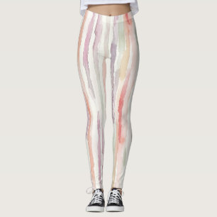 Leggings Rayas de Rosa Melocotón Menta Púrpura