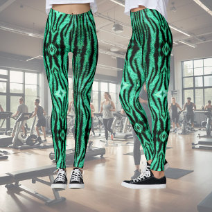 Leggings Rayas de tigre neon verde - patrón