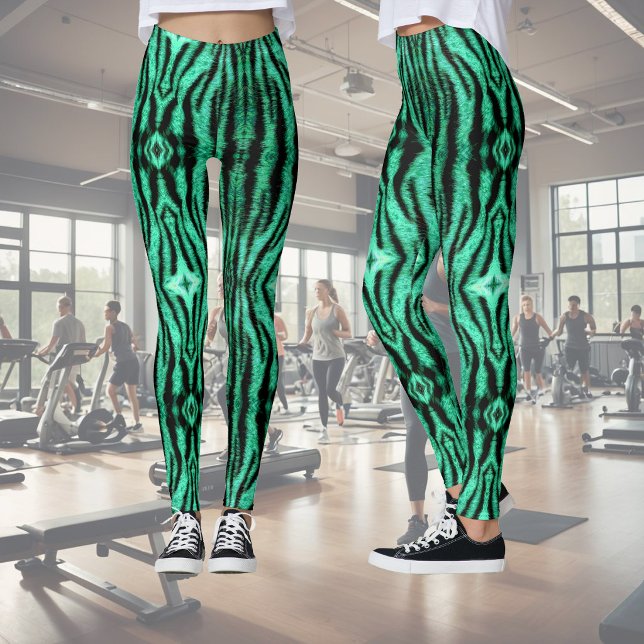 Leggings Rayas de tigre neon verde - patrón (Subido por el creador)