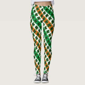 Leggings Rayas de trébol del Día de San Patricio
