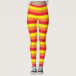 Leggings Rayas del naranja, rojas y amarillas
