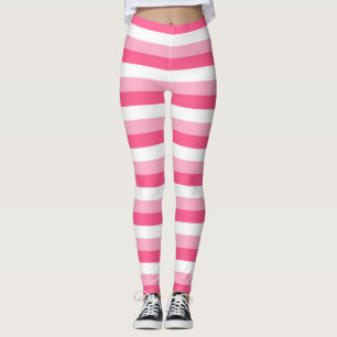 Leggings Rayas del rosa, del rosa fuerte, y blancas