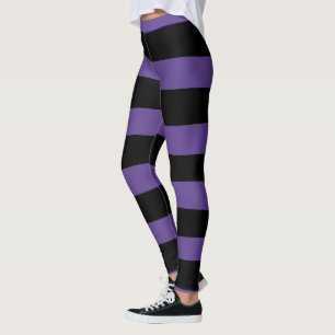 Leggings Rayas desiguales en morado y negro