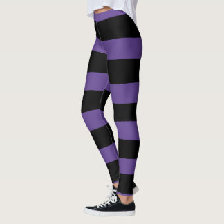 Leggings Rayas desiguales en morado y negro