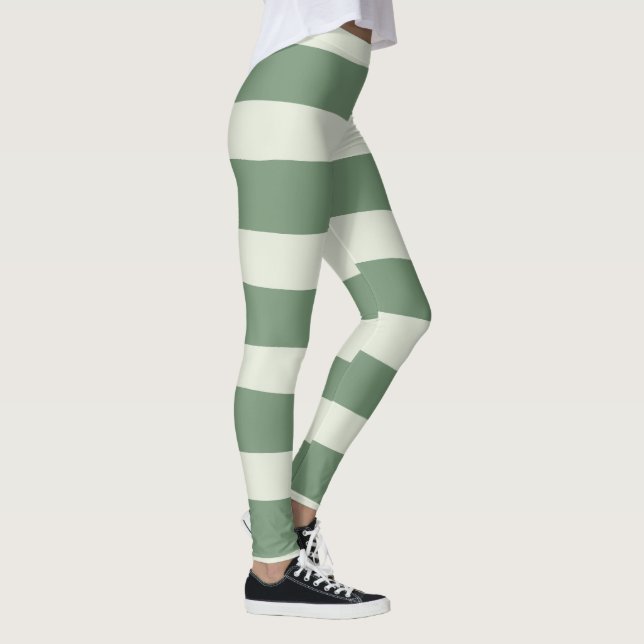 Leggings Rayas desiguales - Verde (Derecha)