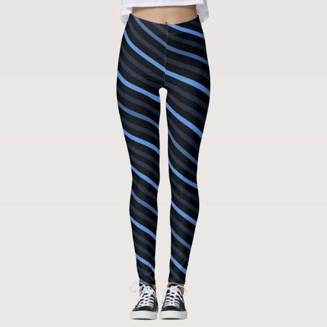 Leggings Rayas diagonales - Azul (Anverso)