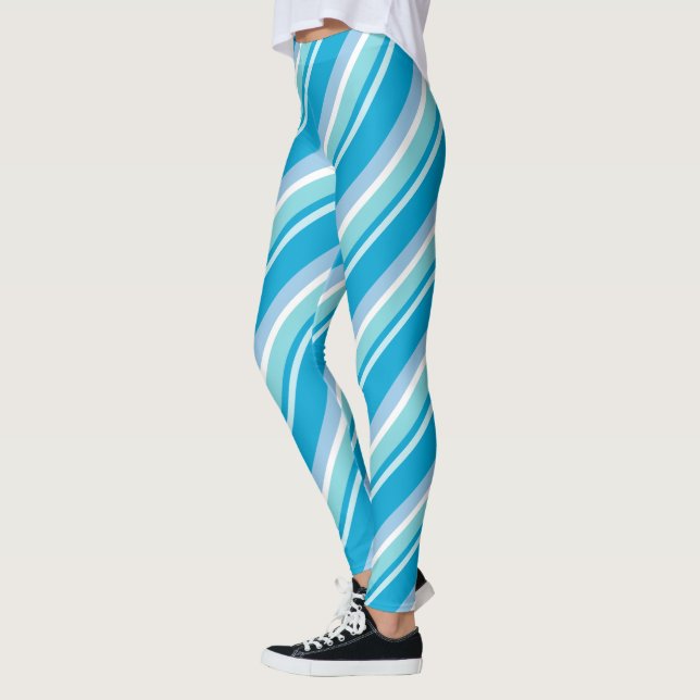 Leggings Rayas diagonales azul claro (Izquierda)