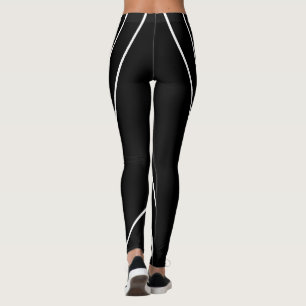 Leggings Rayas diagonales en las piernas negras y blancas