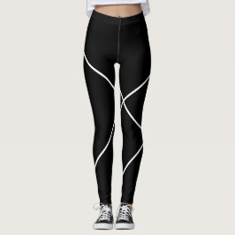 Leggings Rayas diagonales en negro y blanco