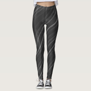 Leggings Rayas diagonales grises negras simples desgastadas