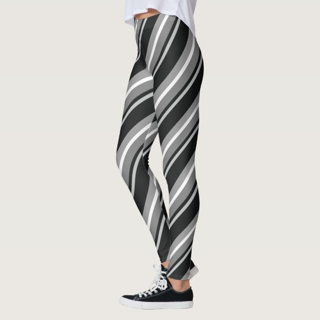 Leggings Rayas diagonales negras (Izquierda)