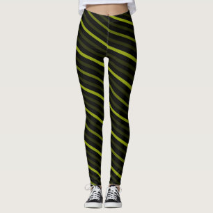 Leggings Rayas diagonales - Verde oliva