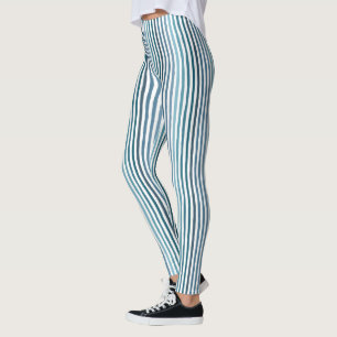 Leggings Rayas dibujadas a mano en tonos azules