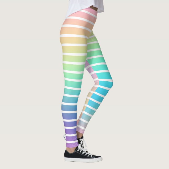 Leggings Rayas gradientes gradientes de arcoiris suave (Derecha)