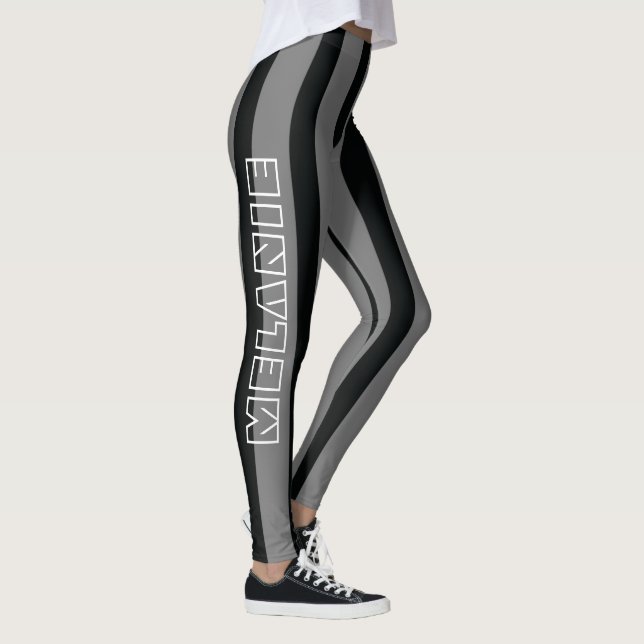 Leggings Rayas Gris Negras Comfy Cosy Sportjuro Working (Derecha)