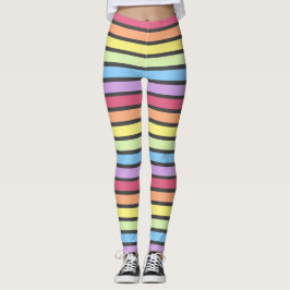 Leggings Rayas grises del pasto arcoiris