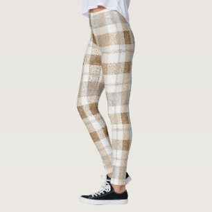 Leggings Rayas Grises Marrón Crema