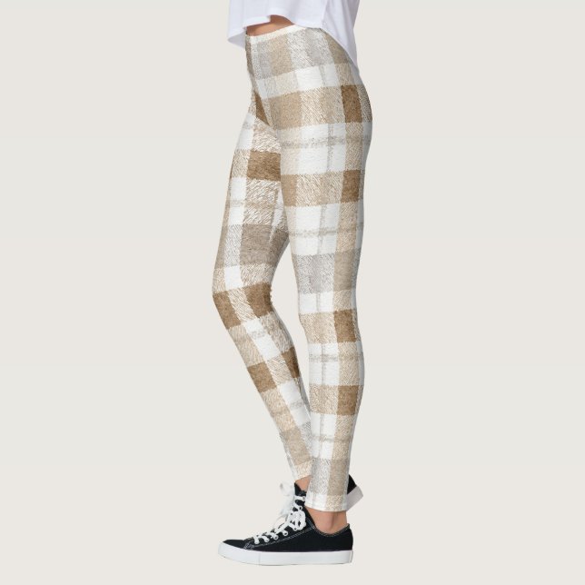 Leggings Rayas Grises Marrón Crema (Izquierda)