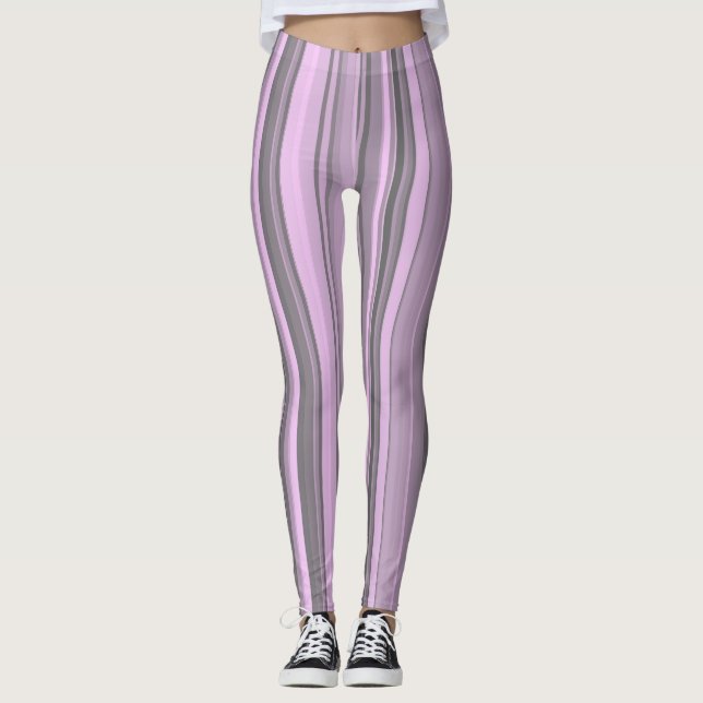 Leggings Rayas grises moradas (Anverso)