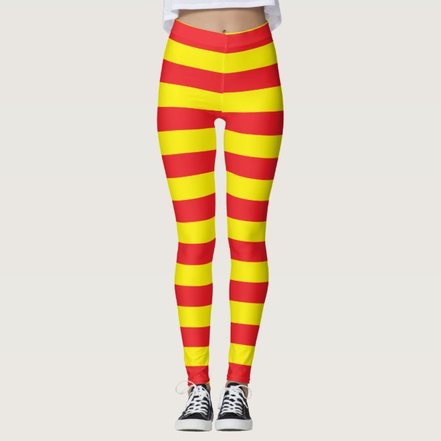 Leggings Rayas horizontales amarillas y rojas (Anverso)