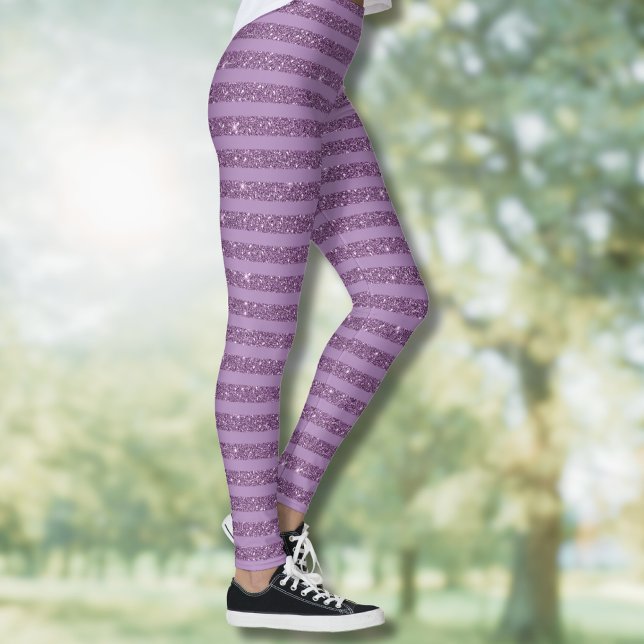 Leggings Rayas Horizontales de Estilo Brillo de Mora Atenua (Subido por el creador)