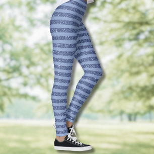 Leggings Rayas horizontales de estilo brillo índigo oscuro