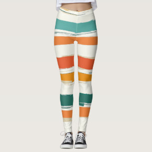 Leggings Rayas horizontales de pincel pintadas abstractas B