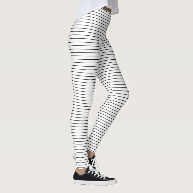 Leggings Rayas horizontales en blanco y negro (Derecha)