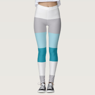 Leggings Rayas horizontales Patrón rayado de color blanco a
