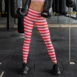 Leggings Rayas horizontales rosadas y rojas
