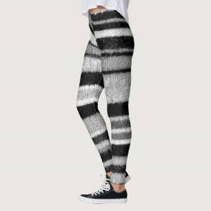 Leggings rayas intrépidas hechas punto moda lamentable