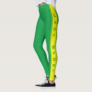 Leggings Rayas laterales amarillas Colores Personalizados d