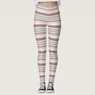 Leggings Rayas marrones blancos y cortas
