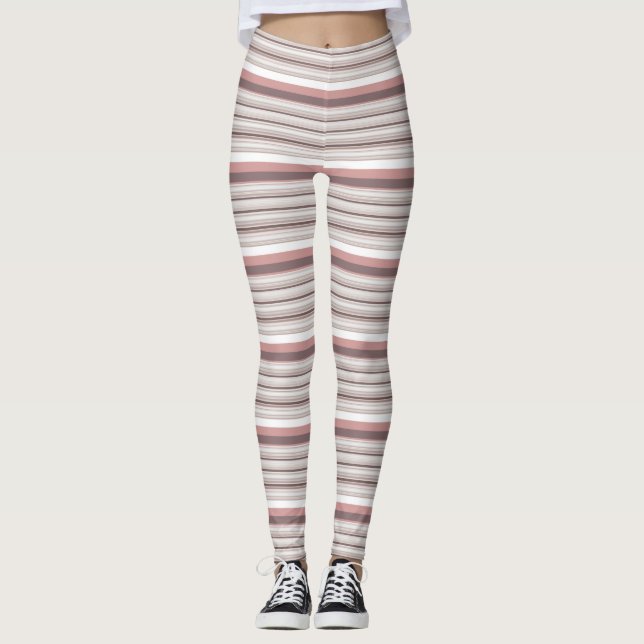 Leggings Rayas marrones blancos y cortas (Anverso)