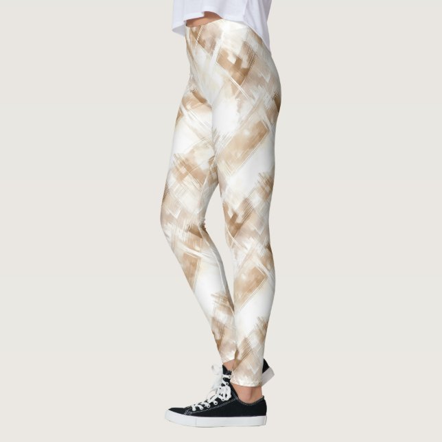 Leggings Rayas Marrones Crema Rústica (Izquierda)