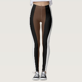 Leggings Rayas marrones, negras y blancas