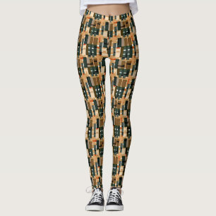 Leggings Rayas marrones verdes verde azuladas