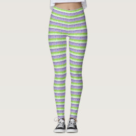 Leggings Rayas moradas y verdes