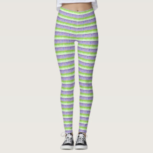 Leggings Rayas moradas y verdes