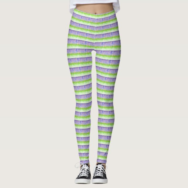 Leggings Rayas moradas y verdes (Anverso)