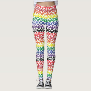 Leggings Rayas multi del arco iris del símbolo de paz