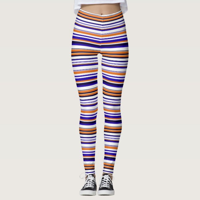 Leggings Rayas naranjas azules (Anverso)