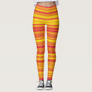 Leggings Rayas Naranjas Rojas Amarillas