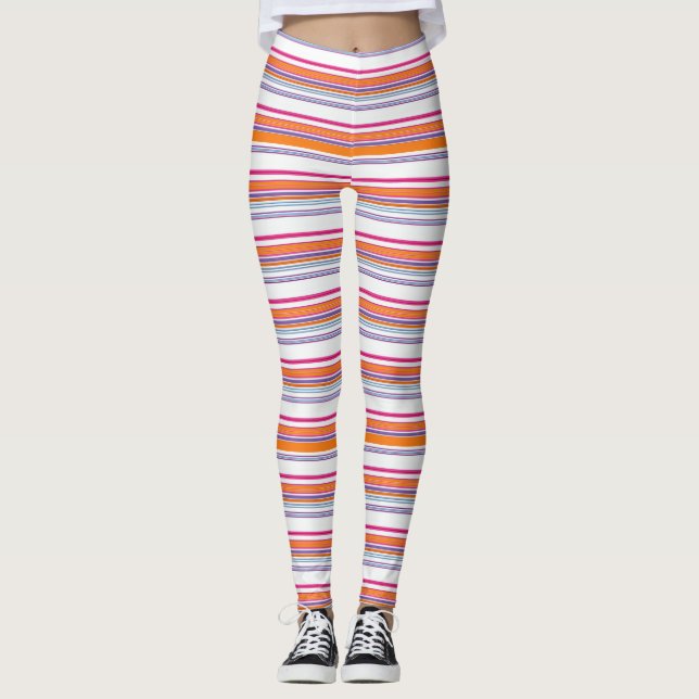 Leggings Rayas naranjas rosadas (Anverso)